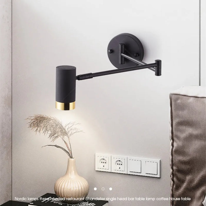 Modern Wall-Mounted LED Lamp – Adjustable Swing Arm with Warm/Cold Light for Bedrooms & Living Rooms - Samanta Factory