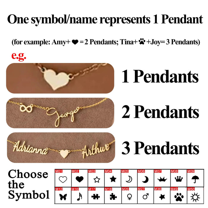 Custom Multiple Name Necklace for Women – Meaningful Family Jewelry Gift SF