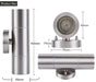 Stainless Steel LED Wall Light – IP65 Waterproof GU10 Up Down Outdoor Sconce SF