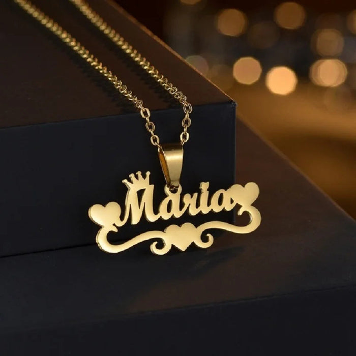Custom Name Crown Necklace- Trendy Crown Name Necklace in Gold, Silver & Rose Gold SF