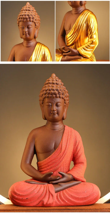 Ceramic Sakyamuni Buddha Incense Burner with LED Light - Samanta Factory