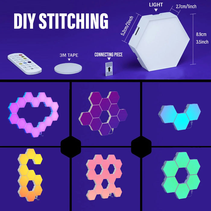 Hexagonal Night Light – DIY Smart LED Wall Panels with App & Music Sync