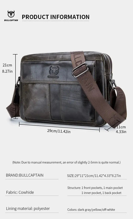 Leather Business Shoulder Bag – Soft Men’s Work Messenger Bag SF