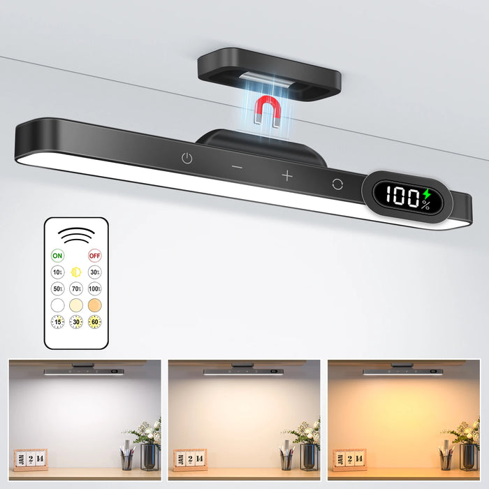 Rechargeable LED Night Light Bar – 3 Color Modes, Touch & Remote Control, Magnetic USB Desk Lamp - Samanta Factory