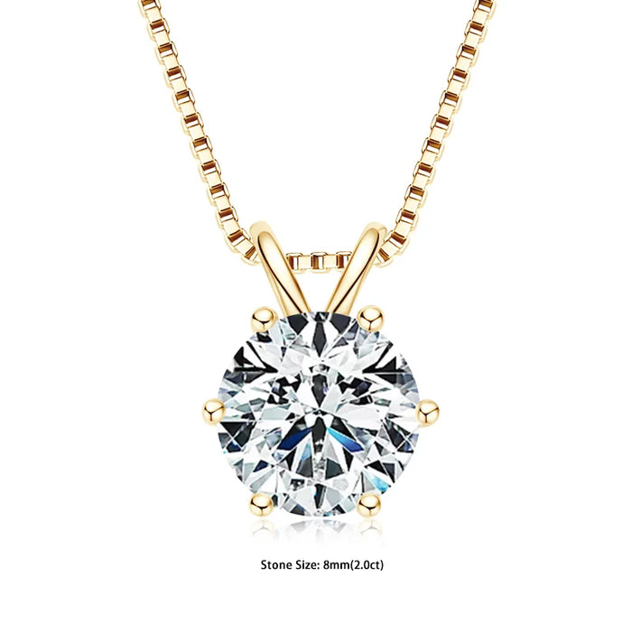 Moissanite Pendant Necklace – D-Color Round Solitaire