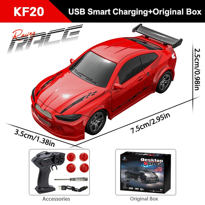 1/64 Mini RC Car – 2.4G 4WD High Speed Drift Remote Control GTR Racing Model SF