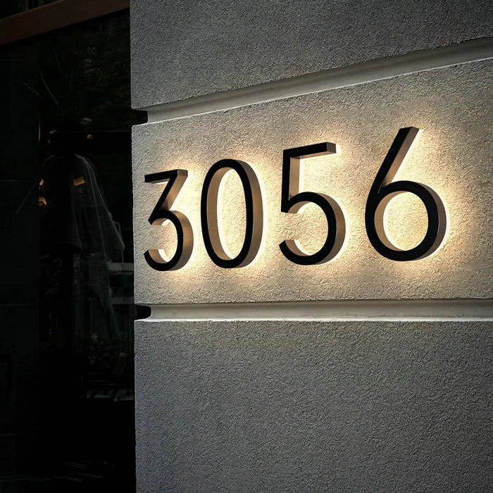 LED House Number Light – Outdoor Waterproof Illuminated Stainless Steel Address Plaque SF
