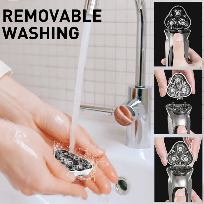 Electric Shaver for Men – 3D Floating Heads with Auto-Grinding Blades & Smart ESM System