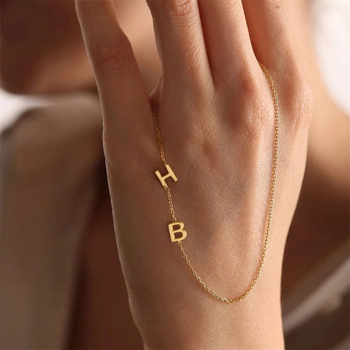 Custom Name Necklace – Gold Letter Pendant for Women SF