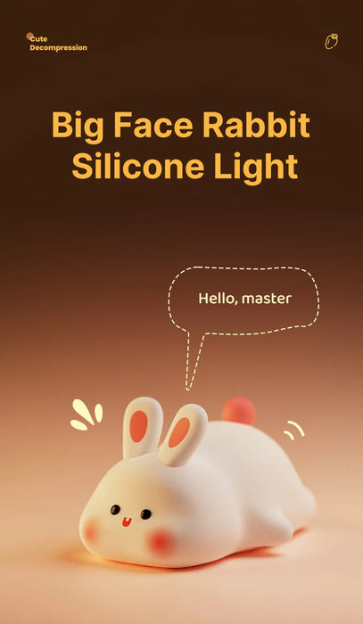 Cute Rabbit Night Light Silicone Lamp – Touch Sensor Soft LED Kids Sleep Light SF
