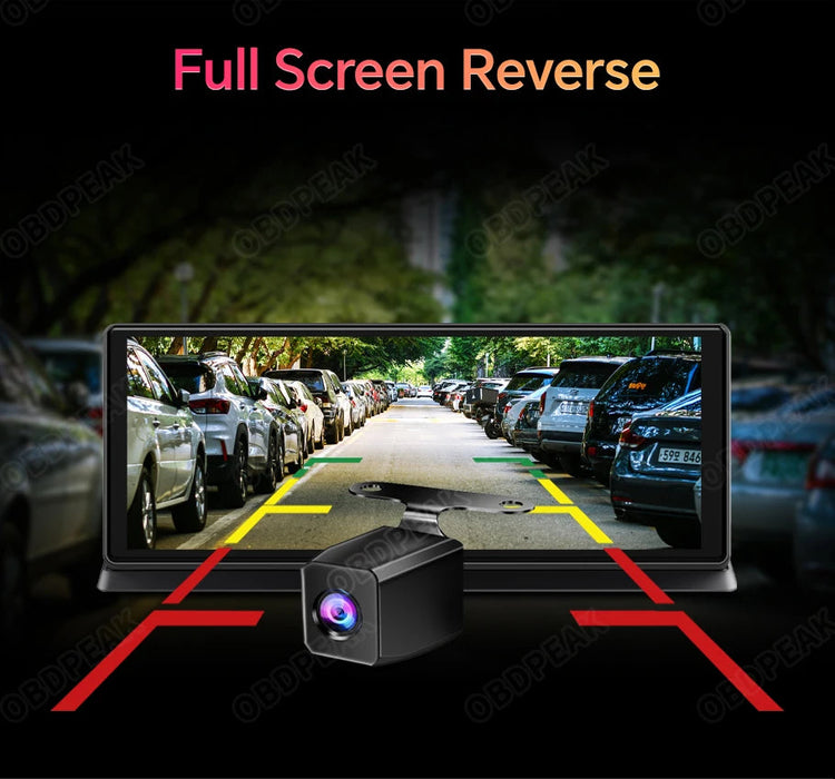 Smart Mirror Dash Cam 11.3" – Wireless CarPlay, Android Auto & 4K Dual Lens Recording Samanta Factory