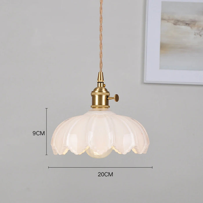 Japanese Glass Pendant Light – Polished Copper Ceiling Lamp for Modern Homes - Samanta Factory