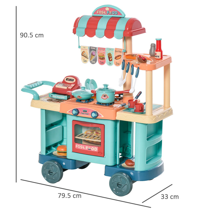 Kids Kitchen & Grocery Play Set – 50-Piece Pretend Cooking & Shopping Toy for Ages 3–6