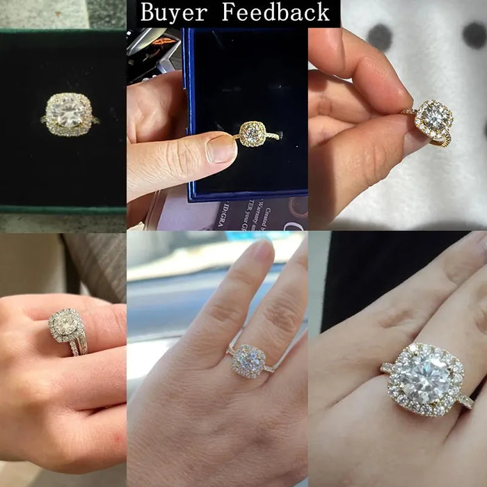 Moissanite Engagement Ring – 2ct D-Color VVS1 in 925 Sterling Silver