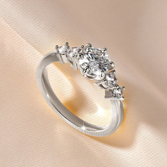 Ehhai Certified D Color VVS1 Lab Created Imitation Diamond Moissanite Ring for Women Engagement Rings Wedding Fine Jewelry Gifts SF