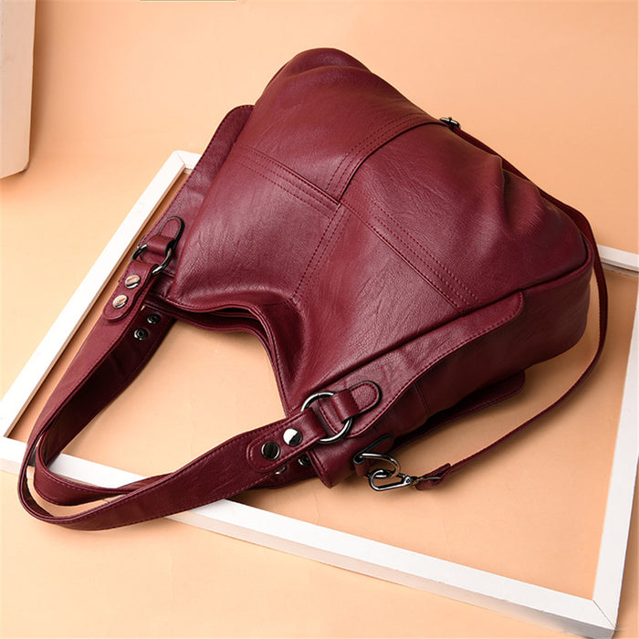 Genuine Leather Tote Bag – Vintage Unisex Handbag with Large Capacity - Samanta Factory