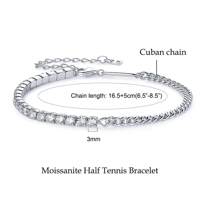 Luxury D Color Round Cut Bracelet for Men & Women - Samanta Factory