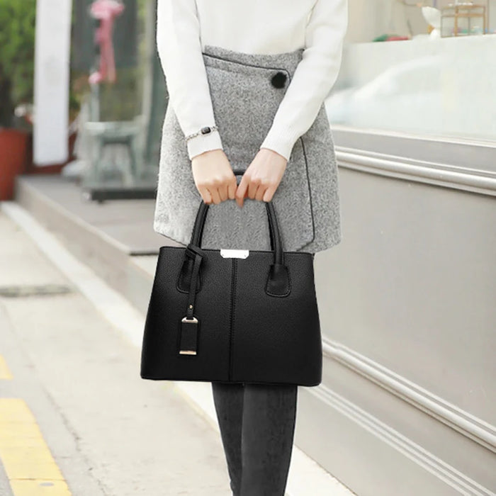 Ladies Large Tote Bag – Square Shoulder Bag, PU Leather Handbag & Crossbody for Women - Samanta Factory