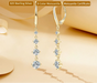 Elegant 925 sterling silver long drop moissanite earrings for women