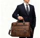 Business laptop briefcase with zipper and hasp closure and organized interior
