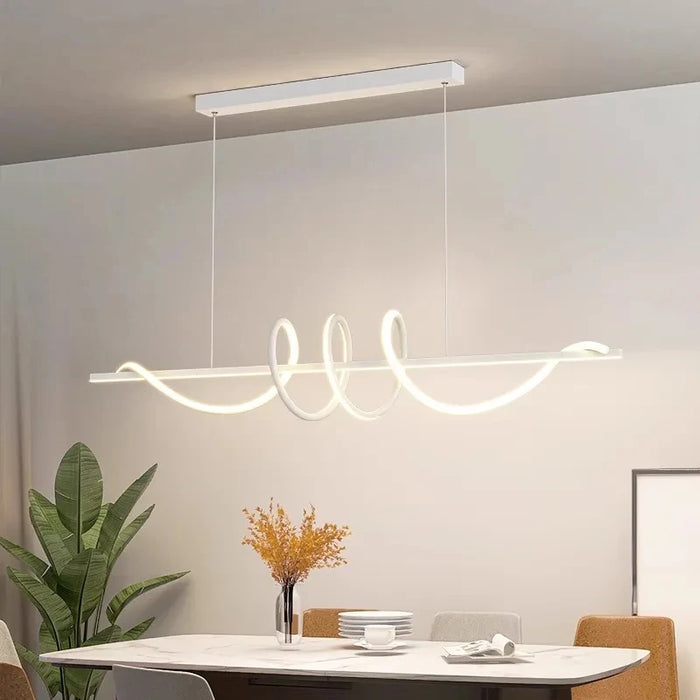 Contemporary Aluminum & Acrylic Pendant Chandelier with Adjustable Brightness & Remote - Samanta Factory