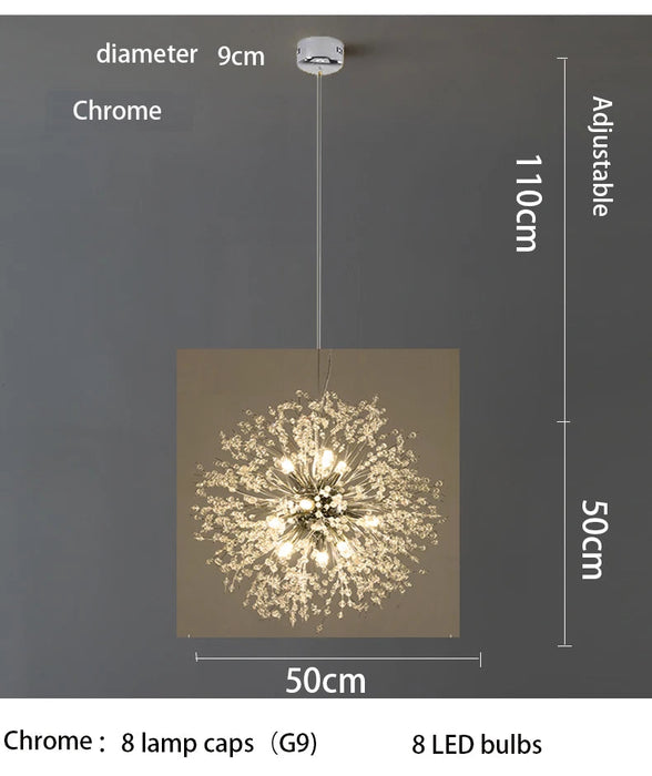 Crystal Dandelion Pendant Light – Modern LED Chandelier for Living Room, Restaurant & Bar Samanta Factory