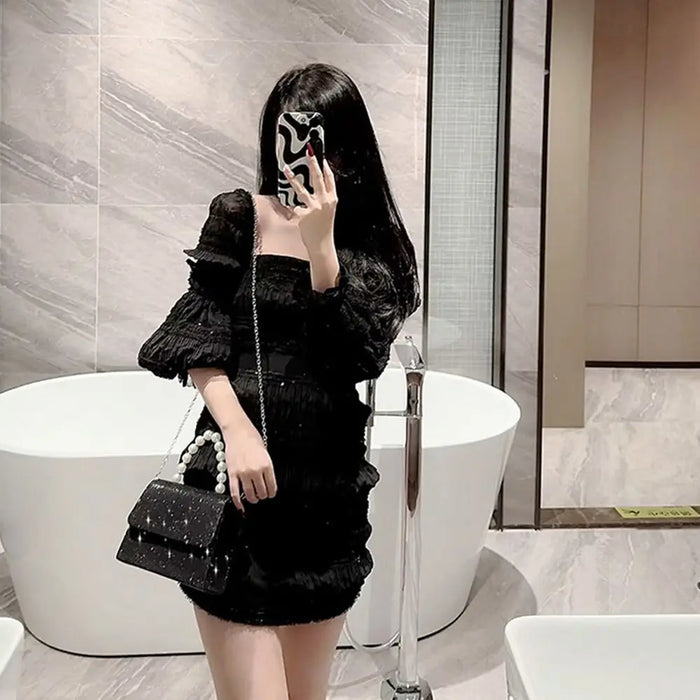 Women's Evening Clutch Bag – Soft Polyester Banquet Handbag with Metal Detailing