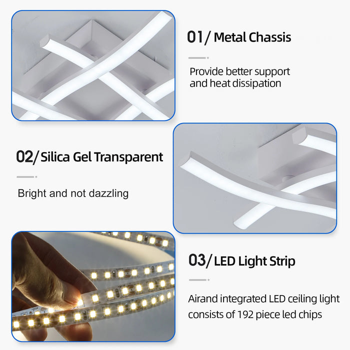 Modern LED Ceiling Light – 24W Surface-Mounted Fixture with 3-Color Modes