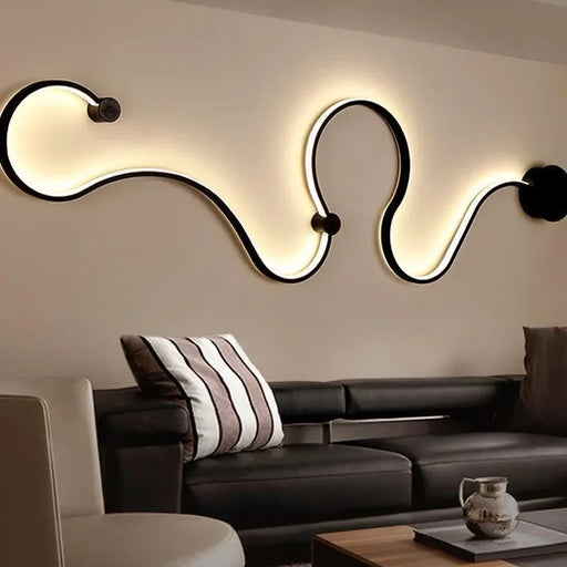  Modern LED wall lamp in aluminum with dimmable remote control, up & down wall sconce lighting for home décor.

