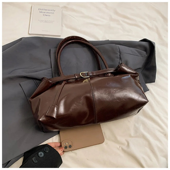 Stylish Vegan Leather Tote Bag with Tassel Detail and Spacious Interior - Samanta Factory
