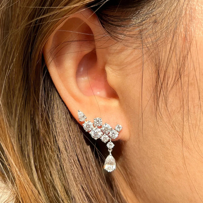 Pear Cut Moissanite Drop Earrings – D Color VVS1 Elegance SF