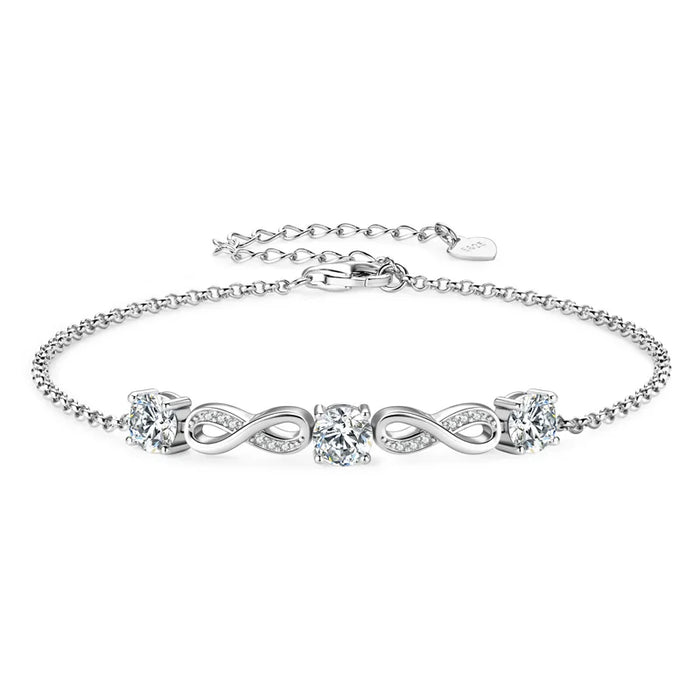 925 Sterling Silver Bracelet – D-Color Moissanite, Certified Fine Jewelry