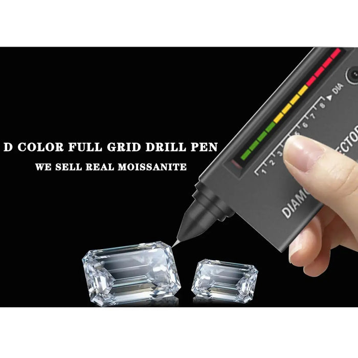 14K Gold Emerald Cut Moissanite Stud Earrings – AU585 Certified