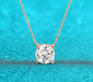 Round D-color moissanite pendant on 925 sterling silver chain