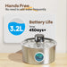 Wireless cat water fountain with motion sensor and triple filtration, ideal for home and travel use.

