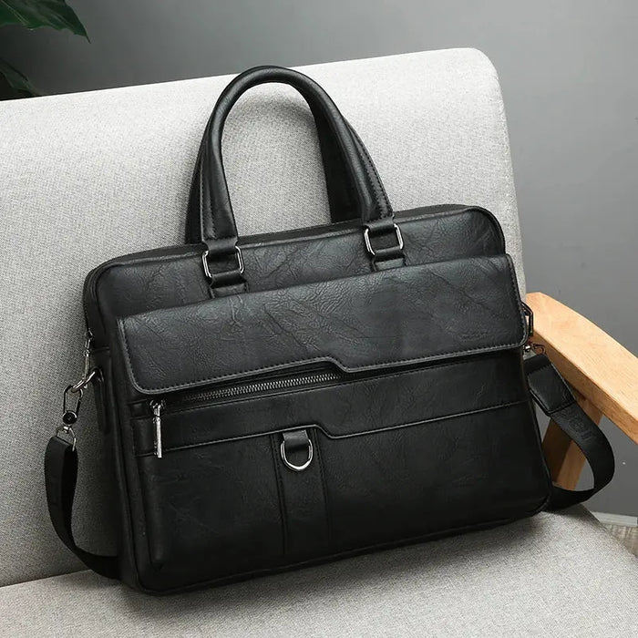 Men’s Business Briefcase – PU Leather Office Work Bag SF