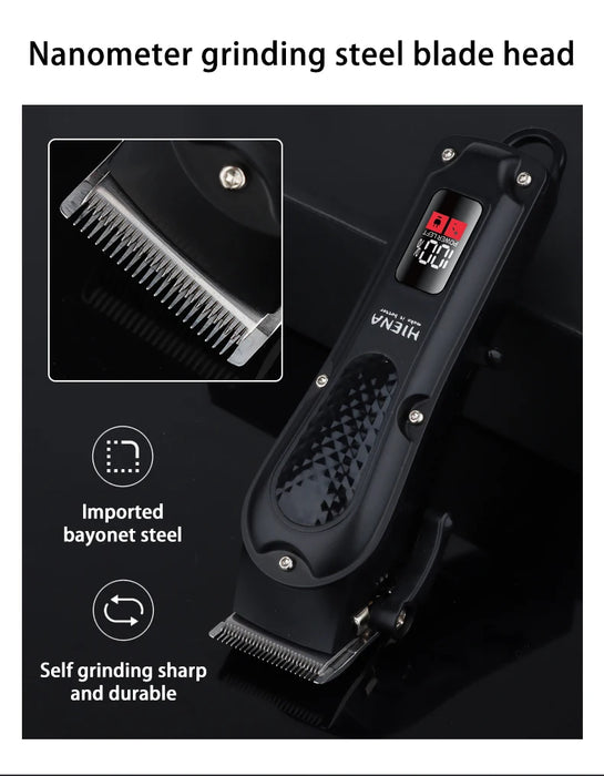 Electric Hair Clipper – Rechargeable Stainless Steel Blade with USB Charging & Adjustable Length