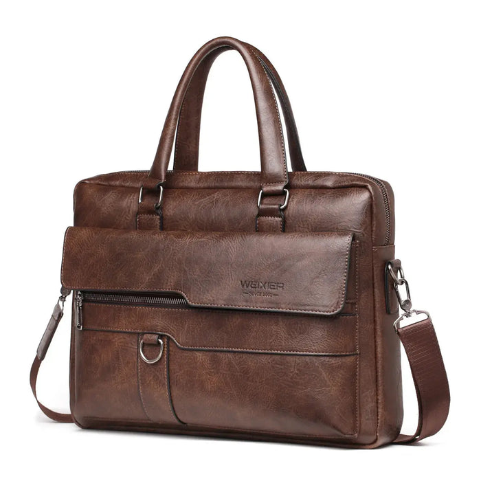 Men’s Business Laptop Briefcase – PU Leather Office Work Bag SF