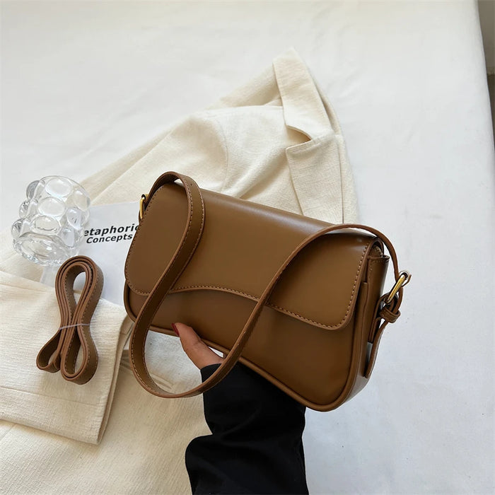 Women’s PU Saddle Bag – Stylish Hasp Closure & Interior Zipper Pocket - Samanta Factory