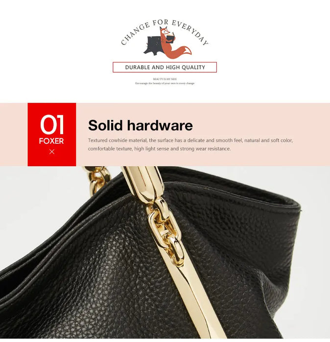 Genuine Leather Shoulder Bag – Elegant Casual Tote with Beading & Sequins for Women - Samanta Factory