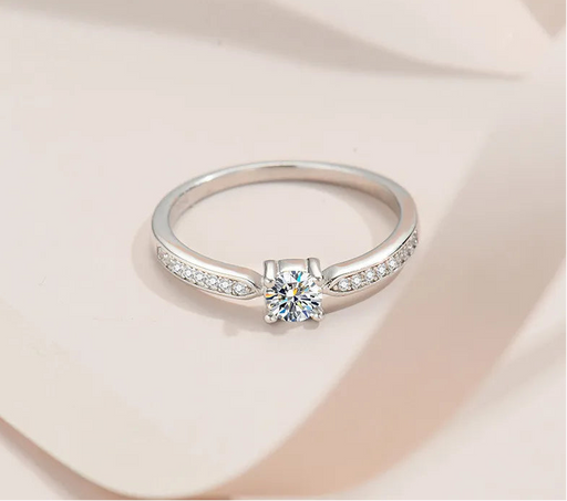 D Color VVS1 Moissanite Bridal Ring Set in 925 Sterling Silver