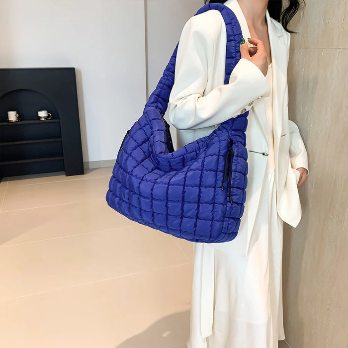Women’s Puffer Shoulder Bag – Fashion Bubble Tote with Large Capacity
