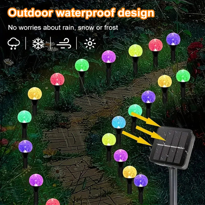 Decorative Solar-Powered LED Pathway Lights with 8 Modes and Bubble Ball Design - Samanta Factory