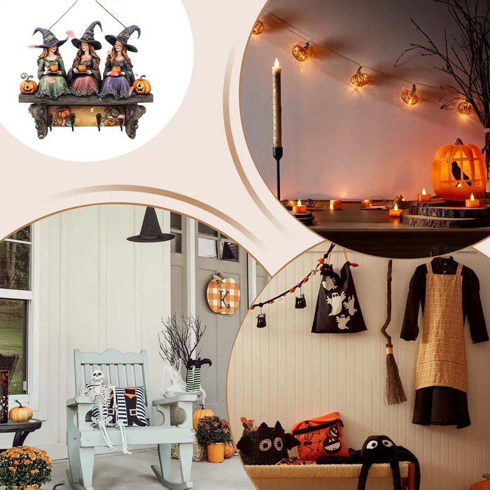 Wooden Key Holder Wall Mount – Rustic Pumpkin Halloween Decor & Organizer