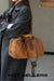 Women's Genuine Cowhide Leather Tote Bag – Large Capacity Suede Velvet Shoulder Handbag SF