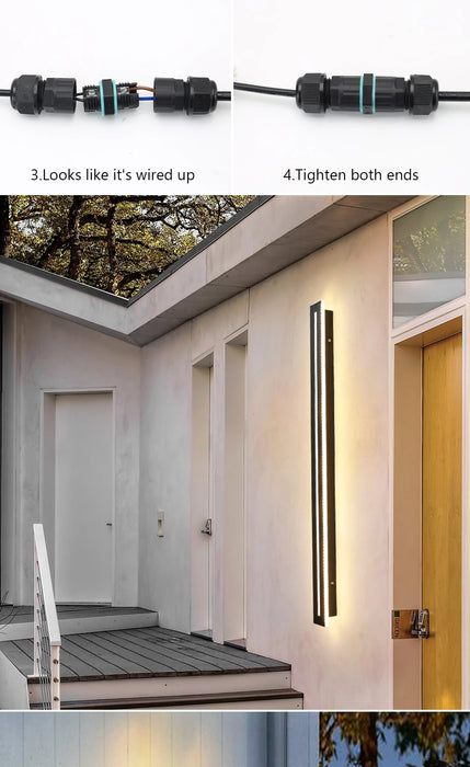 Waterproof LED Wall Sconce – IP65 Long Outdoor Light for Garden & Exterior Decor