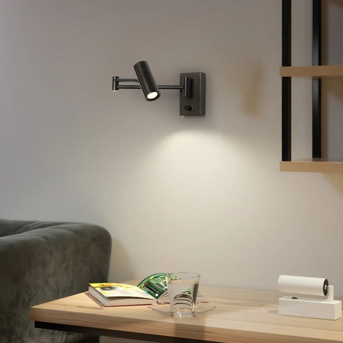 Dimmable Modern LED Wall Lamp with Rocker Arm – Wall-Mounted for Bedroom and Dining Room Lighting