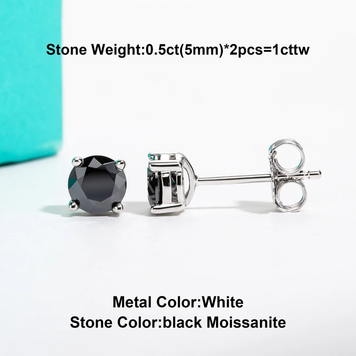 10K Gold Post Moissanite Stud Earrings with GRA Certificate