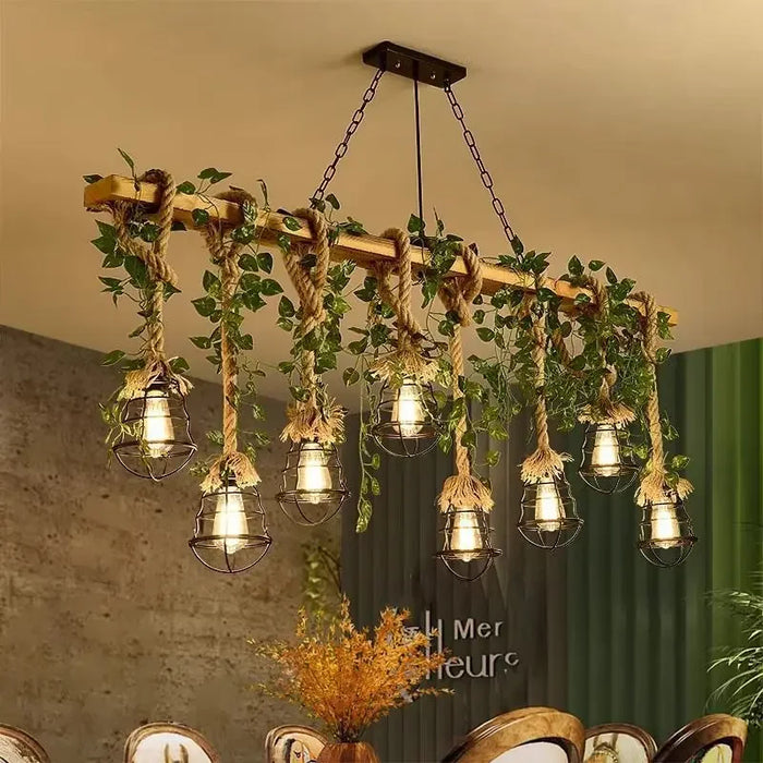 Wrought Iron Chandelier – Multi-Head Vintage Pendant Light for Restaurants & Hotels - Samanta Factory