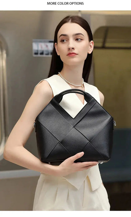 Cow Leather Shoulder Bag – Soft Satchel for Four Seasons SF